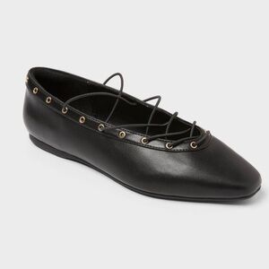 Wild fable “Jay” Black Strappy Ballet Flats